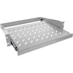InLine 19" Fachboden ausziehbar, 350mm, 30kg, 2HE, RAL 7035 lichtgrau