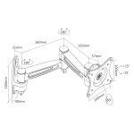 InLine Wandhalterung, für Monitore bis 69cm (27"), max. 15kg, 2-teiliger Arm
