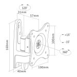 InLine Wandhalterung, für Monitore bis 69cm (27"), max. 15kg