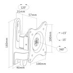 InLine Wandhalterung, für Monitore bis 69cm (27"), max. 15kg