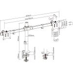 InLine Tischhalterung, für 2x LCD-/LED-Display bis 81cm (32"), max. 9kg