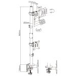InLine Tischhalterung, für 2x LCD-/LED-Display bis 81cm (32"), max. 9kg