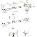 InLine Tischhalterung, für 4x LCD-/LED-Display bis 81cm (32"), max. 9kg