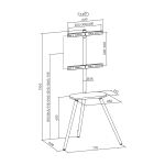 InLine woodstand II, TV-Standfuß mit Ablage, Dreibein, 43"-65" (110-165cm)