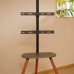 InLine woodstand II, TV-Standfuß mit Ablage, Dreibein, 43"-65" (110-165cm)