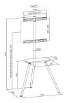 InLine woodstand II, TV-Standfuß mit Ablage, Dreibein, 43"-65" (110-165cm)