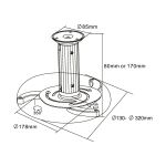 InLine Deckenhalterung für Beamer, Höhe 130/200mm, max. 10kg