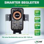 InLine KFZ Smartphone Halterung, ONE TOUCH QI 2, universal, Wireless Charger