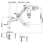 InLine Tischhalterung mit Lifter, beweglich, für Monitore bis 82cm (32"), 9kg