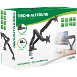 InLine Tischhalterung mit Lifter & USB/Audio, 2 Monitore bis 81cm (32"),schwarz