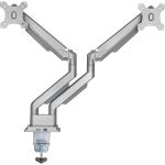 InLine Tischhalterung mit Lifter & USB/Audio, 2 Monitore bis 81cm (32"),silber