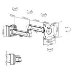 InLine Slatwall Monitorhalterung lang, weiß