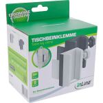 InLine Tischbein-Klemme für Steckdosenleiste, Schraubklemme, weiß