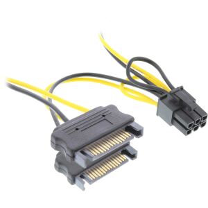 InLine Stromadapter int., 2x SATA zu 6pol für PCIe (PCI-Express) Grafikkarten