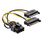 InLine Stromadapter intern, 2x SATA zu 8pol für PCIe (PCI-Express) Grafikkarten