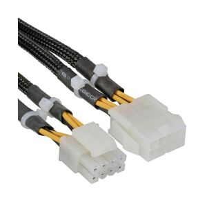 InLine Strom Verlängerung intern, 8pol (2x 4pol) Stecker auf 8pol Buchse, 0,3 m
