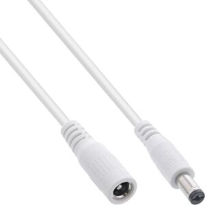 InLine DC Verlängerungskabel, 5,5 x 2,1 mm, AWG 24, weiß, 1 m