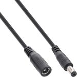 InLine DC Verlängerungskabel, 5,5 x 2,1 mm, AWG 24, schwarz, 2 m