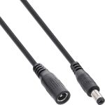 InLine DC Verlängerungskabel, 5,5 x 2,1 mm, AWG 24, schwarz, 5 m