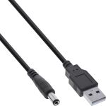 InLine USB DC Stromadapterkabel, USB A St zu DC 5,5x2,10mm Hohlstecker, 1m