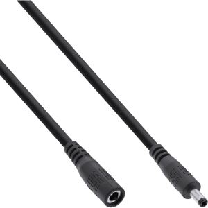 InLine DC Verlängerungskabel, 4,0 x 1,7 mm, AWG 24, schwarz, 0,5 m