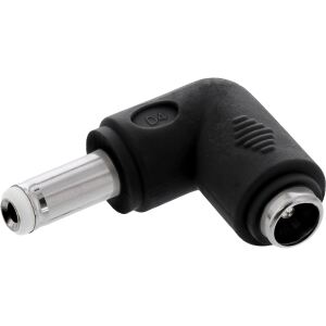 InLine DC Adapter, 5,5 x 2,5mm DC Hohlstecker Stecker/Buchse gewinkelt schwarz