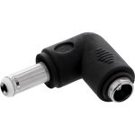 InLine DC Adapter, 5,5 x 2,5mm DC Hohlstecker Stecker/Buchse gewinkelt schwarz