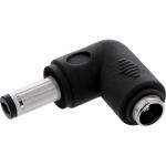 InLine DC Adapter, 5,5 x 2,5mm DC Hohlstecker Stecker/Buchse gewinkelt schwarz