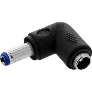 InLine DC Adapter, 5,5 x 2,1mm DC Hohlstecker Stecker/Buchse gewinkelt, schwarz