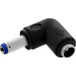 InLine DC Adapter, 5,5 x 2,1mm DC Hohlstecker Stecker/Buchse gewinkelt, schwarz