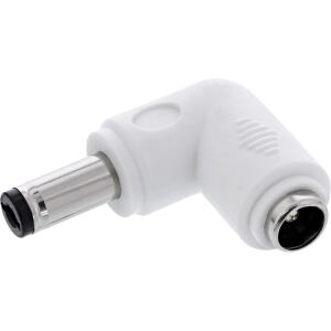 InLine DC Adapter, 5,5 x 2,5 mm, Stecker/Buchse, gewinkelt, weiß