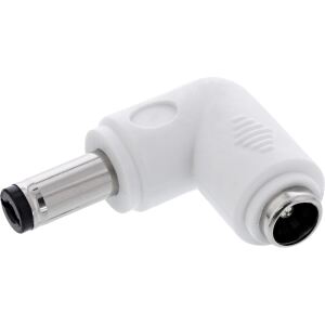 InLine DC Adapter, 5,5 x 2,1 mm, Stecker/Buchse, gewinkelt, weiß