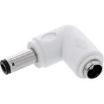 InLine DC Adapter, 5,5 x 2,1 mm, Stecker/Buchse, gewinkelt, weiß