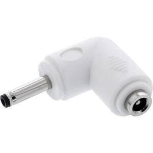 InLine DC Adapter, 3,5 x 1,35 mm, Stecker/Buchse, gewinkelt, weiß