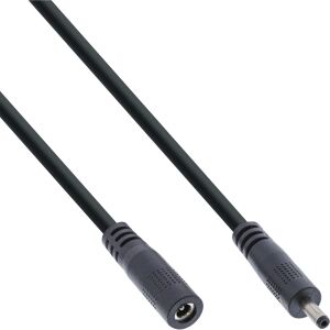 InLine DC Verlängerungskabel, DC Stecker/Buchse 3,5x1,35mm, AWG 18, schwarz 1m