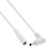 InLine DC Verlängerungskabel, Winkelstecker, 4,0 x 1,7 mm, weiß, 1 m