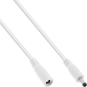 InLine DC Verlängerungskabel, DC Stecker/Buchse 4,0x1,7mm, AWG 18, weiß 2m