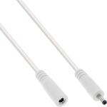 InLine DC Verlängerungskabel, DC Stecker/Buchse 3,5x1,35mm, AWG 18, weiß 2m