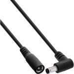 InLine DC Verlängerungskabel, Winkelstecker, 5,5 x 2,1 mm, schwarz, 2 m