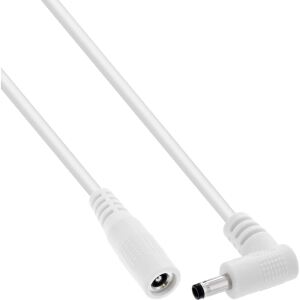 InLine DC Verlängerungskabel, Winkelstecker, 4,0 x 1,7 mm, weiß, 2 m