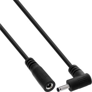 InLine DC Verlängerungskabel, Winkelstecker, 3,5 x 1,35 mm, schwarz, 3 m