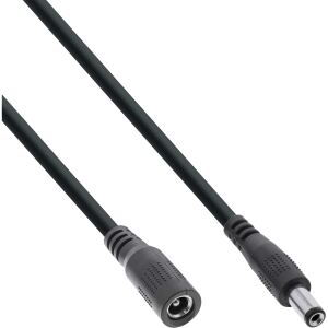 InLine DC Verlängerungskabel, DC Stecker/Buchse 5,5x2,5mm, AWG 18, schwarz 5m