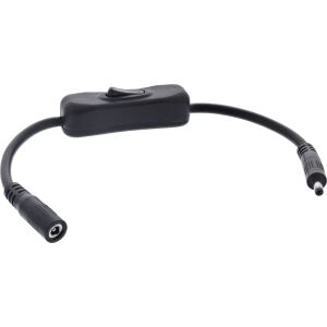 InLine DC Kabel mit Schalter, 4,0 x 1,7 mm, AWG 18, schwarz, 0,20 m