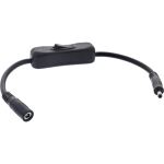 InLine DC Kabel mit Schalter, 4,0 x 1,7 mm, AWG 18, schwarz, 0,20 m