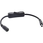 InLine DC Kabel mit Schalter, 5,5 x 2,5 mm, AWG 18, schwarz, 0,20 m