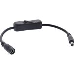 InLine DC Kabel mit Schalter, 5,5 x 2,5 mm, AWG 18, schwarz, 0,20 m