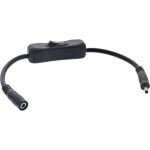 InLine DC Kabel mit Schalter, 3,5 x 1,35 mm, AWG 18, schwarz, 0,20 m