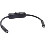 InLine DC Kabel mit Schalter, 3,5 x 1,35 mm, AWG 18, schwarz, 0,20 m