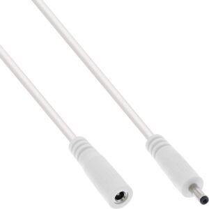 InLine DC Verlängerungskabel, DC Stecker/Buchse 3,5x1,35mm, AWG 18, weiß 0,5m