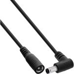 InLine DC Verlängerungskabel, Winkelstecker, 5,5 x 2,5 mm, schwarz, 0,5 m